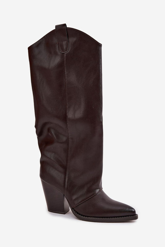 Stylishly designed cowboy-style boots for women by Step in Style, crafted from eco leather, with a comfortable column-type heel perfect for both casual and elegant outfits.