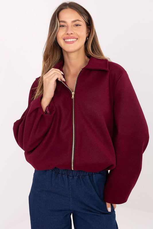 Luxurious Rue Paris light transitional jacket featuring a trendy balloon cut and long sleeves, ideal for stylish autumn-winter-spring layering.