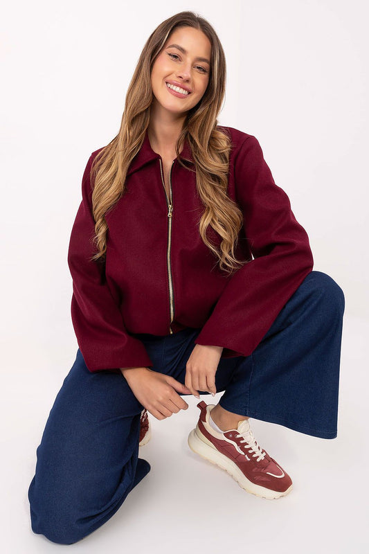 Chic Rue Paris jacket with puffy sleeves and practical zipper closure, perfect for casual wear in any season.
