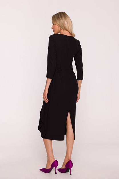 Elegant Frill Cocktail Dress by Stylove displayed on a mannequin, emphasizing its timeless design and classy elegance for special events.