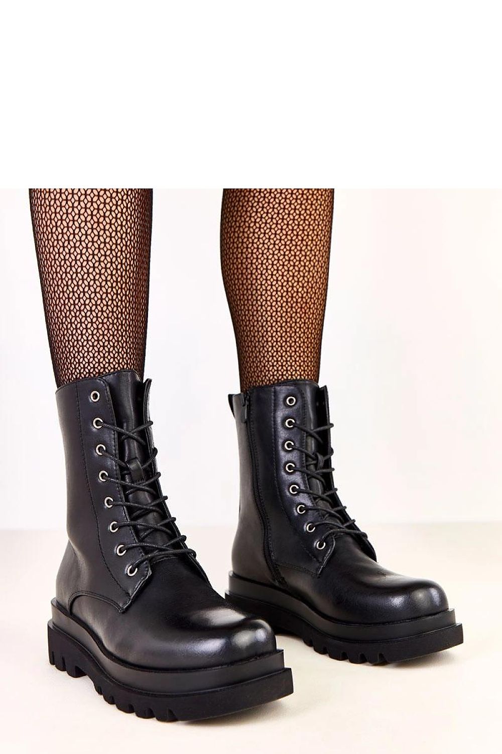 Solea insulated laced worker booties featuring a side zipper closure, 17 cm high, crafted from ecological leather for a luxurious yet modern look.