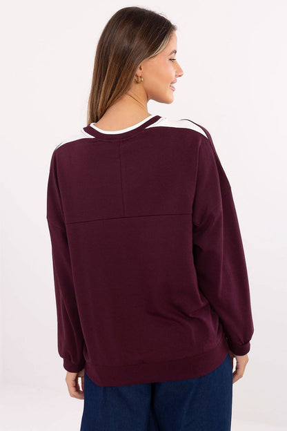Stylish Relevance women's sweatshirt with long sleeves, soft cotton blend, ideal for all seasons, showcasing modern sporty accents.