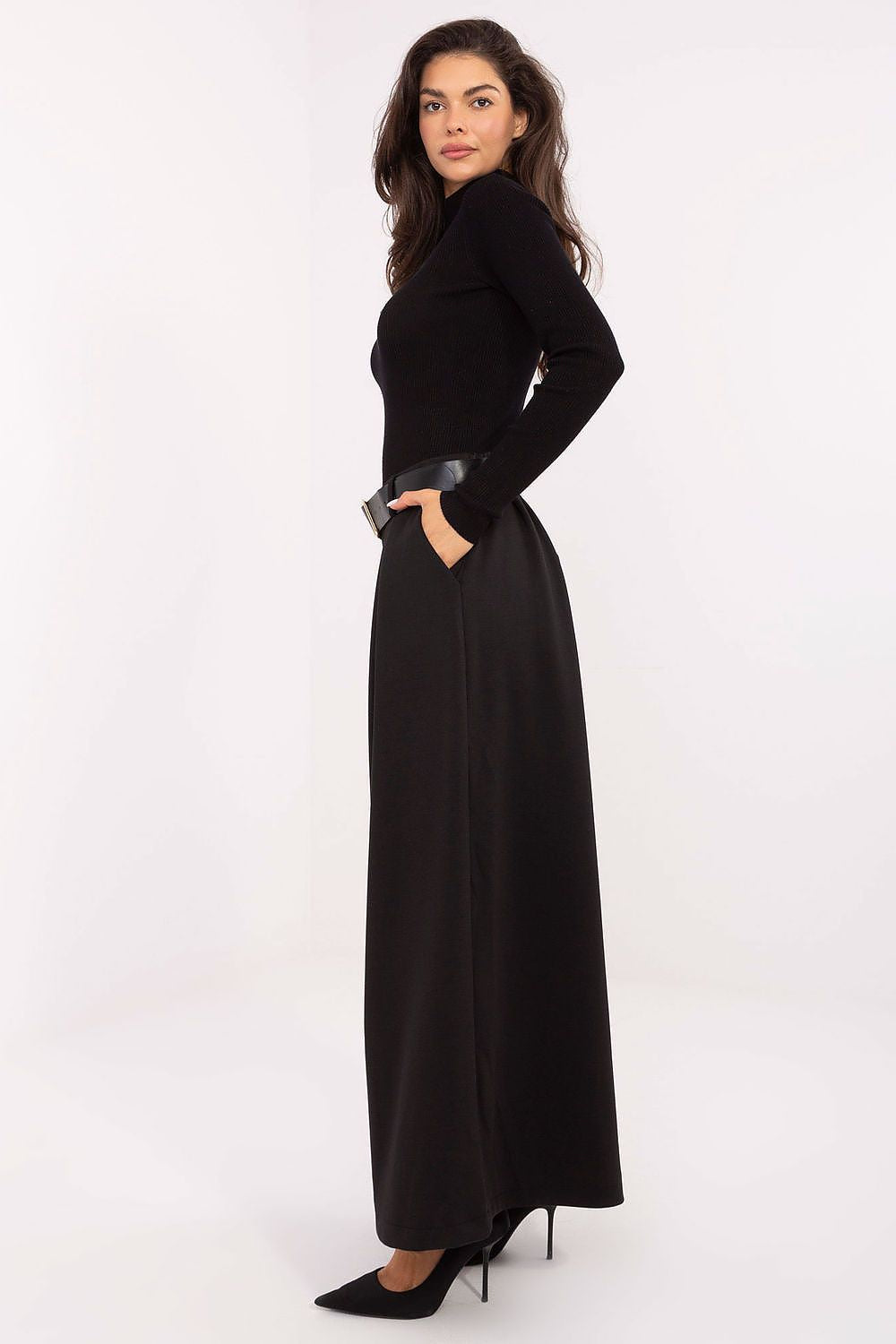 High-Waist Palazzo Pants for Women from Italy Moda, featuring wide legs and a flattering silhouette, perfect for sophisticated everyday wear.