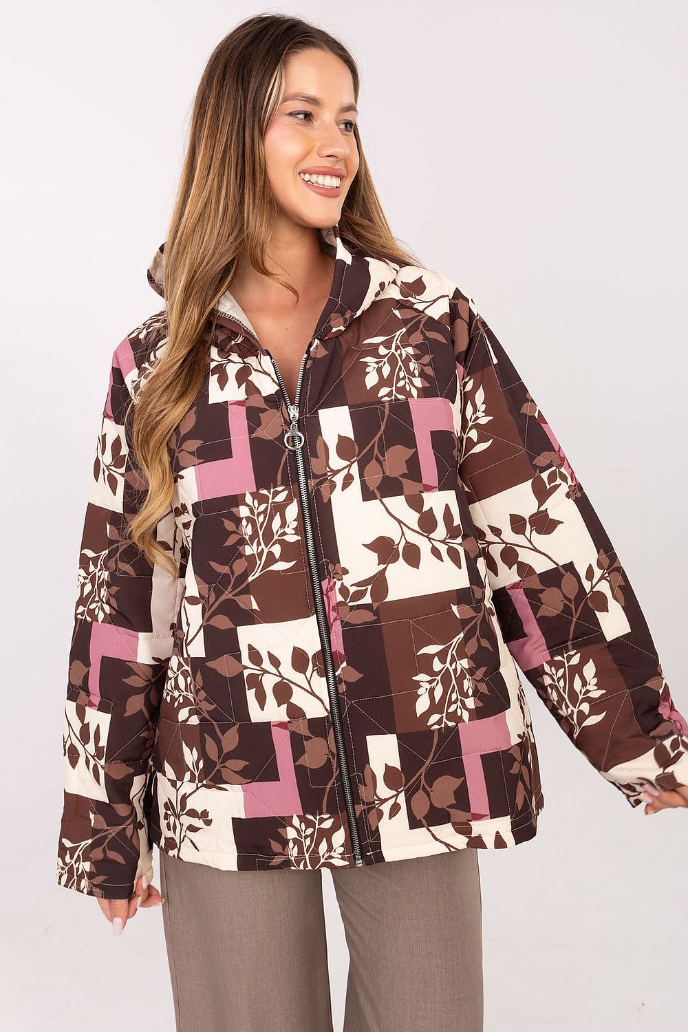 Stylish Italy Moda Women's Jacket with quilted design and hood, crafted for warmth and fashionable everyday wear.