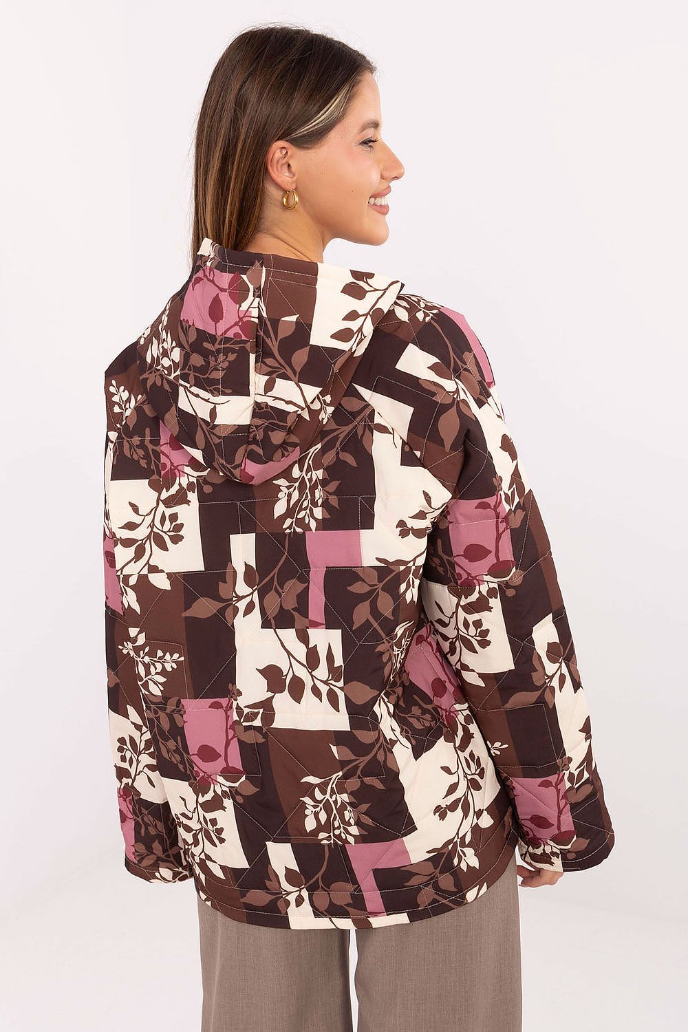 Luxurious Italy Moda Women's Hooded Jacket, combining practicality and style for a sophisticated casual look.