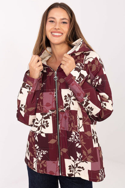 Italy Moda Women's luxurious colorful quilted jacket with hood, showcasing vibrant design perfect for transitional seasons, ideal for stylish outdoor wear.