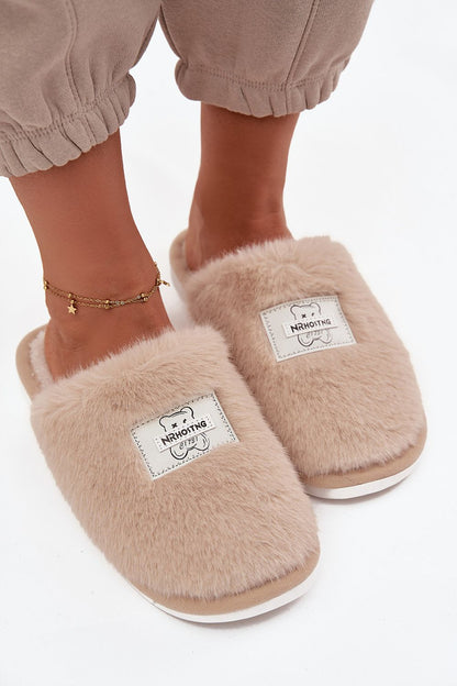 Soft insole and gentle rounded toes of luxury fur slippers by Step in style, ideal for achieving warmth and comfort at home.