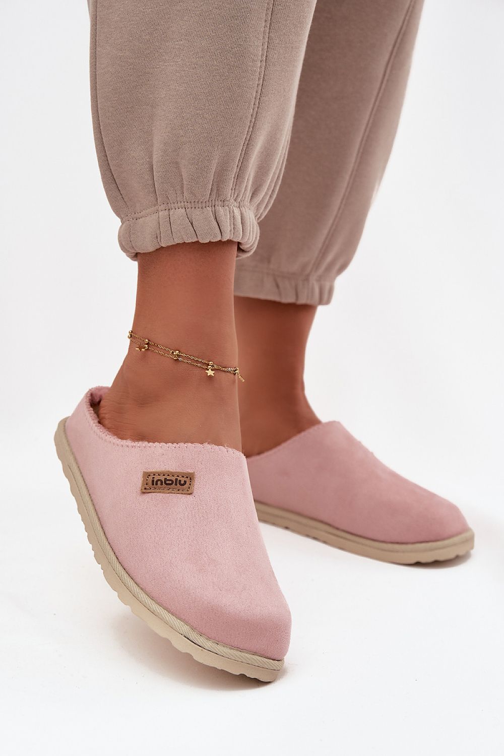 Inblu Women's eco-suede slippers with faux fur lining, showcasing luxurious comfort and warmth, perfect for home wear, by Step in Style.