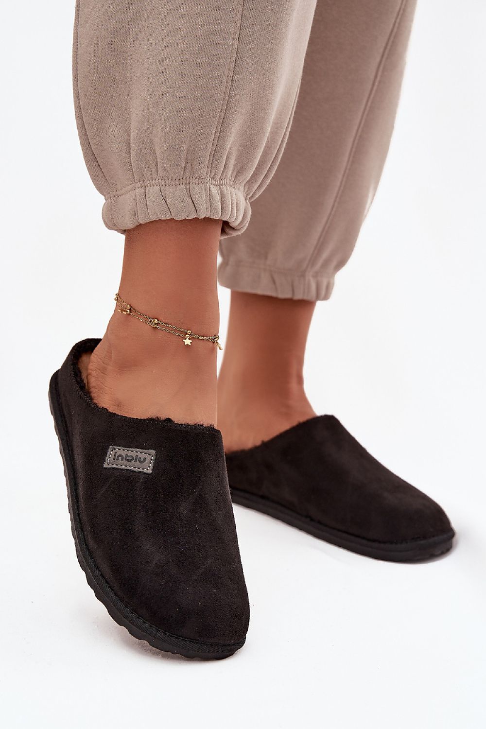 Elegant luxury women's eco-suede slippers by Step in Style, featuring soft imitation fur lining, perfect for comfort and warmth, EU sizes 36-41.