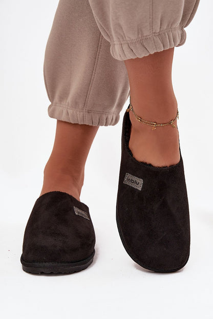 Cozy luxury women's slippers in eco-suede with imitation fur lining by Step in Style, designed for warmth and comfort, suitable for EU sizes 36-41.