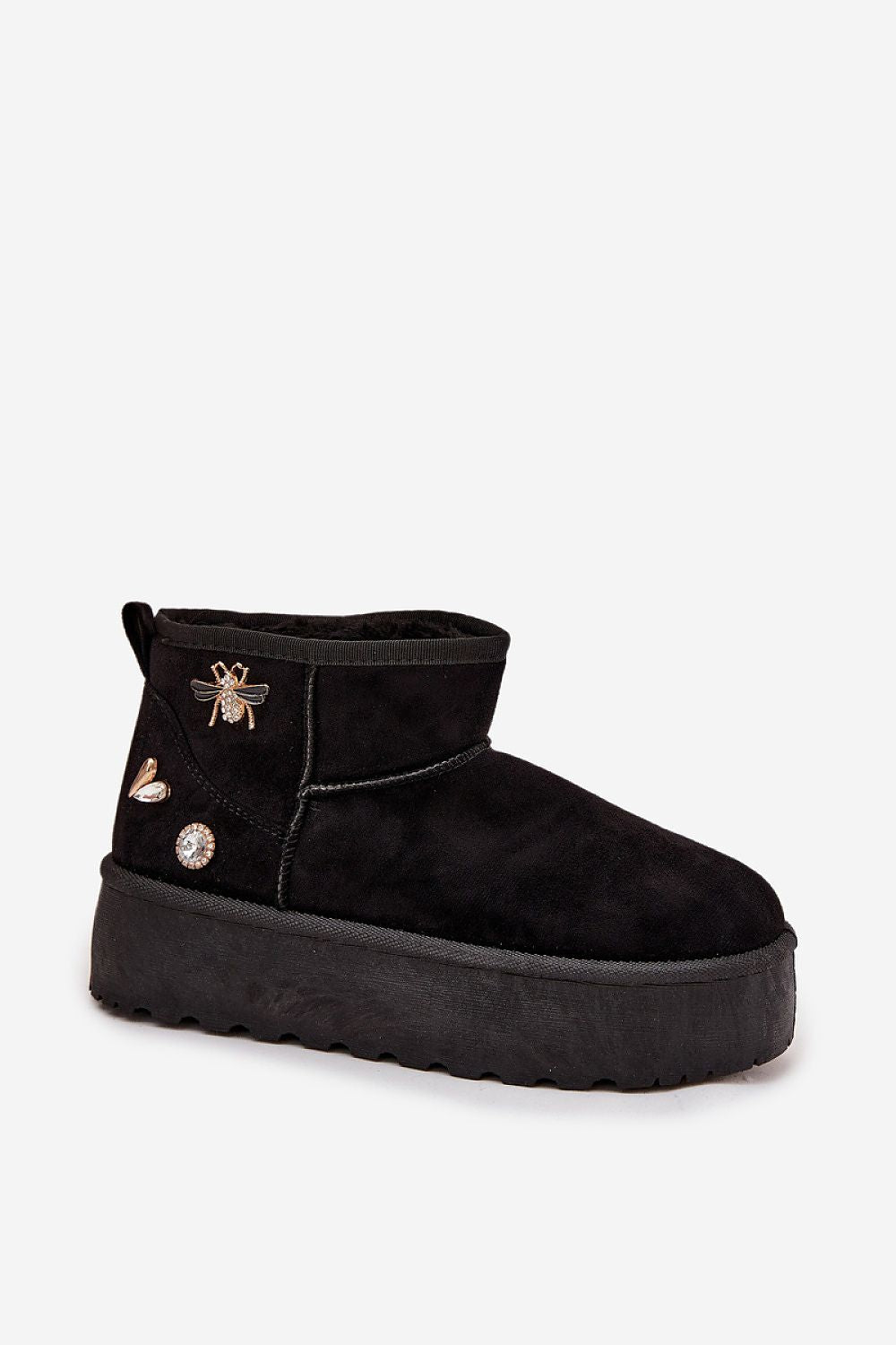 Stylish women's winter footwear - faux suede snow boots with plush fur interior by Step in Style, designed for warmth and comfort.