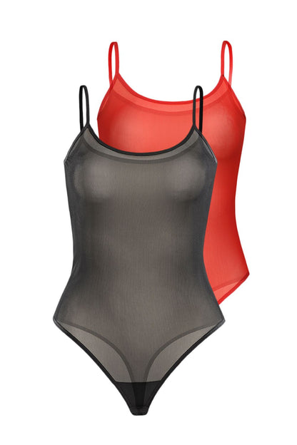 Teyli Women's Transparent Mesh Bodysuit Set, showcasing elegant lingerie with delicate features, available in sizes XS-XXL for a luxurious fit.