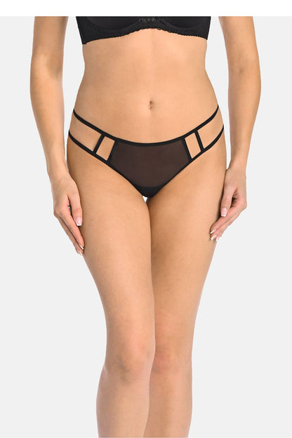 Luxury sheer mesh thong by Teyli featuring delicate geometric pattern and thin elastic straps for ultimate comfort, designed for women in sizes XS to XXL.