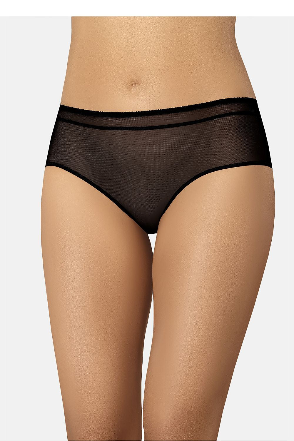 Teyli luxury black mesh panties for women, showcasing a delicate and comfortable fit, ideal for everyday elegance.
