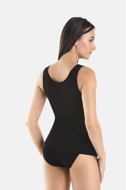 Elegant Women's V-Neck Shirt Set of 2 in timeless black and white, featuring a luxurious breathable cotton blend from Teyli. Perfect for a chic casual or evening look.