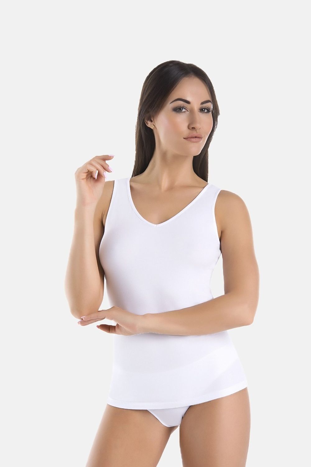 Stylish Teyli women's v-neck shirt in a luxurious black shade, crafted from high-quality cotton blend for ultimate comfort and sophistication.