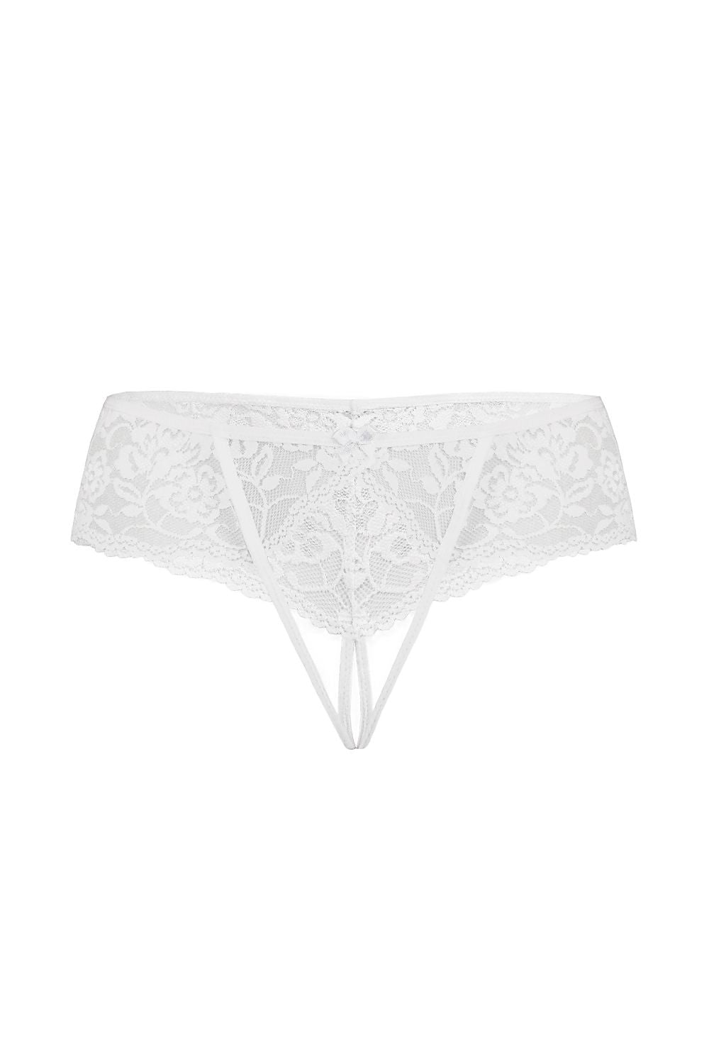 Elegant floral lace thongs by Teyli featuring an open crotch design, embodying luxury and sensuality for confident women.
