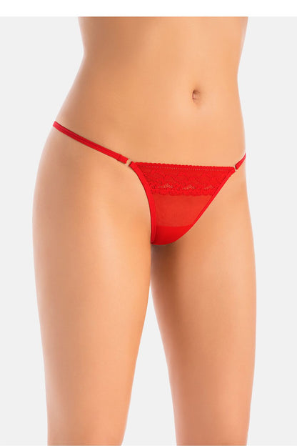 Luxurious Teyli Women's Red Thong Lingerie Set featuring intricate floral lace design and delicate mesh fabric for a romantic look.