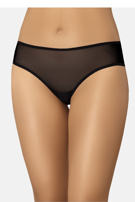 Teyli Classic Black Mesh Panties with floral lace detail, showcasing elegant comfort in luxurious design.