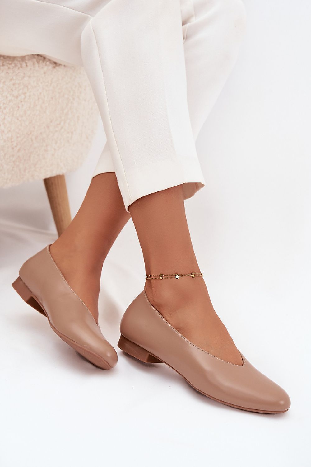 Elegant Eco Leather Women's Ballet Flats by Step in Style, showcasing a classic design with a rounded toe and flat heel, perfect for all-day comfort and versatility.