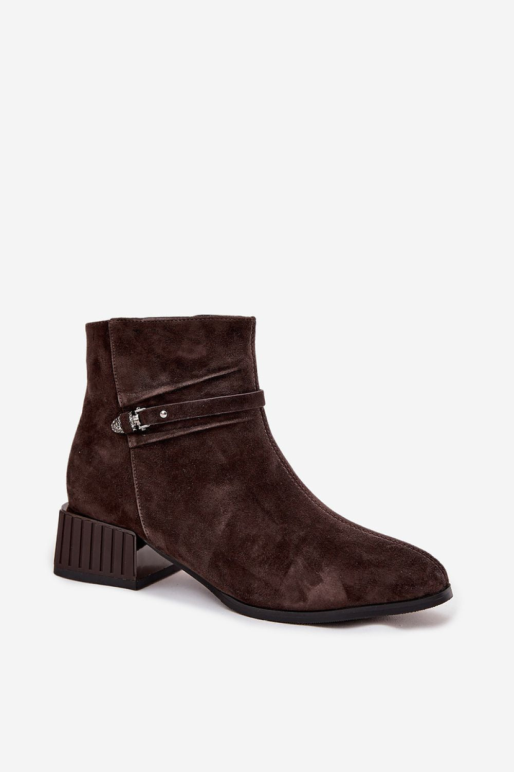 Stylish and comfortable suede ankle boots for women featuring a durable block heel and chic zipper, crafted by Step in Style for a luxurious look.