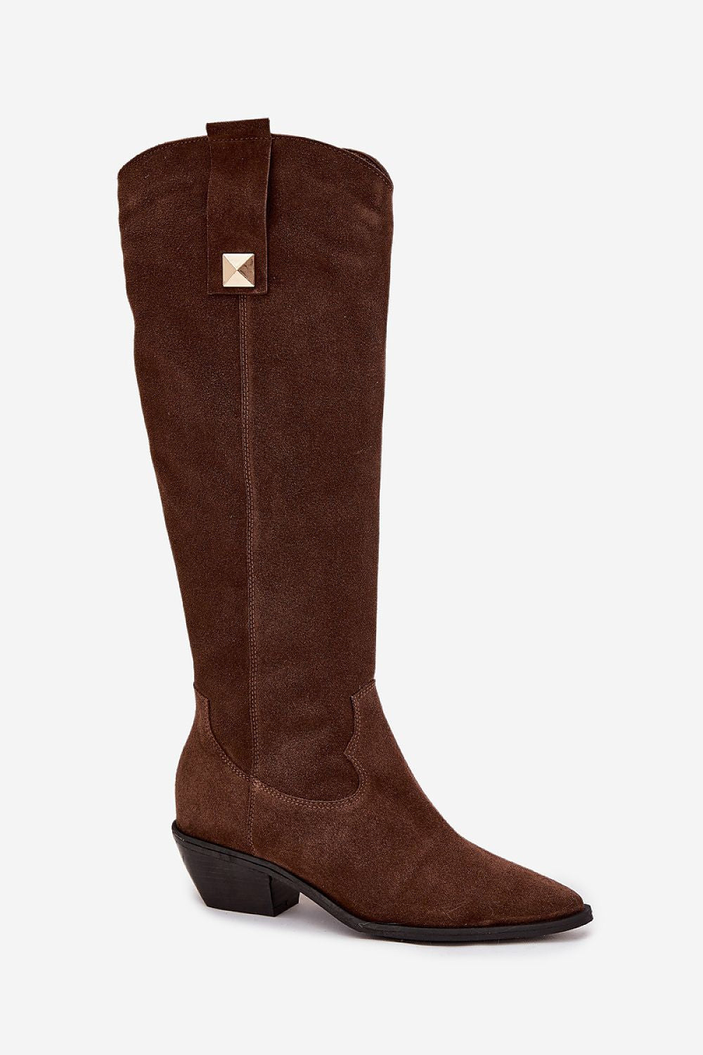Luxurious cowgirl boots crafted from high-quality suede featuring a zip-up design, elegant cut-out heel, and lined with felt for added comfort, by vendor Step in Style.