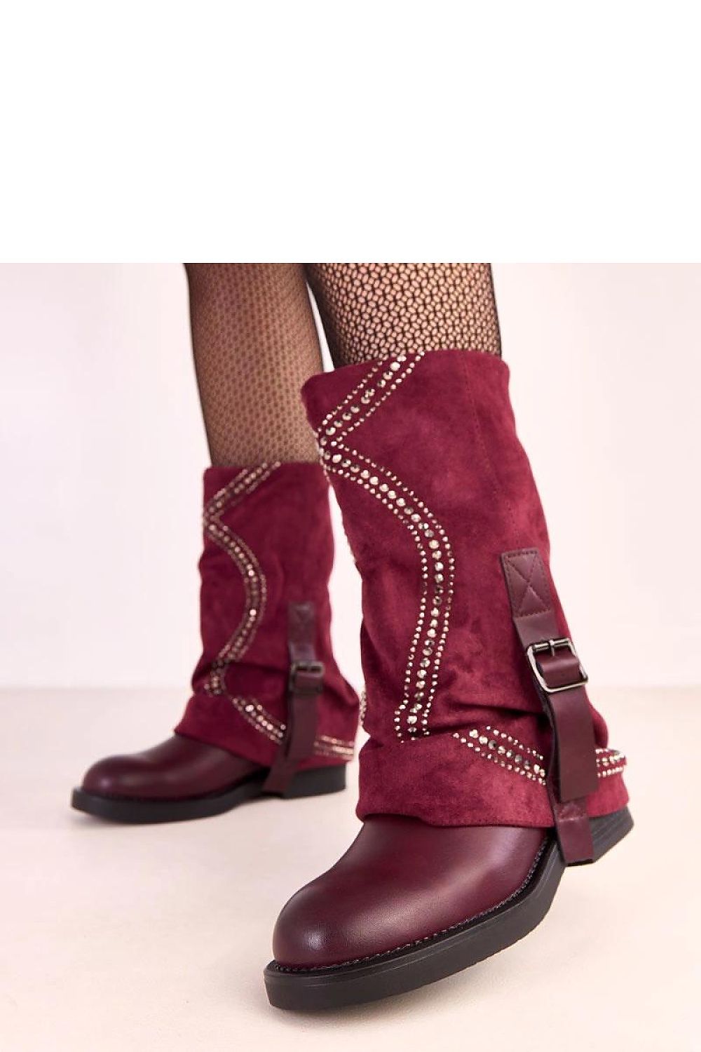 Stylish Solea thigh-high boots in high-quality faux suede featuring decorative buckles and a comfortable 3.5 cm heel, designed for a chic and modern aesthetic.