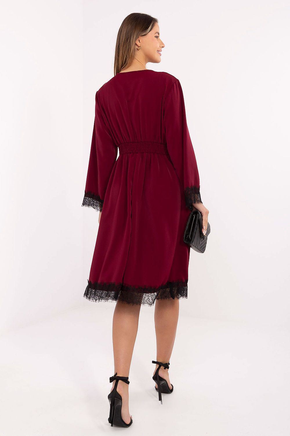 Italy Moda elegant cocktail dress in EU size 0 with perfect fit elastic bands, crafted from soft polyester and viscose blend for a flattering silhouette.