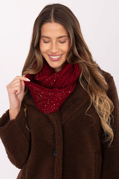 Luxurious Infinity Snood Scarf by AT showcasing vibrant colour prints, made from premium polyester for warmth and style.