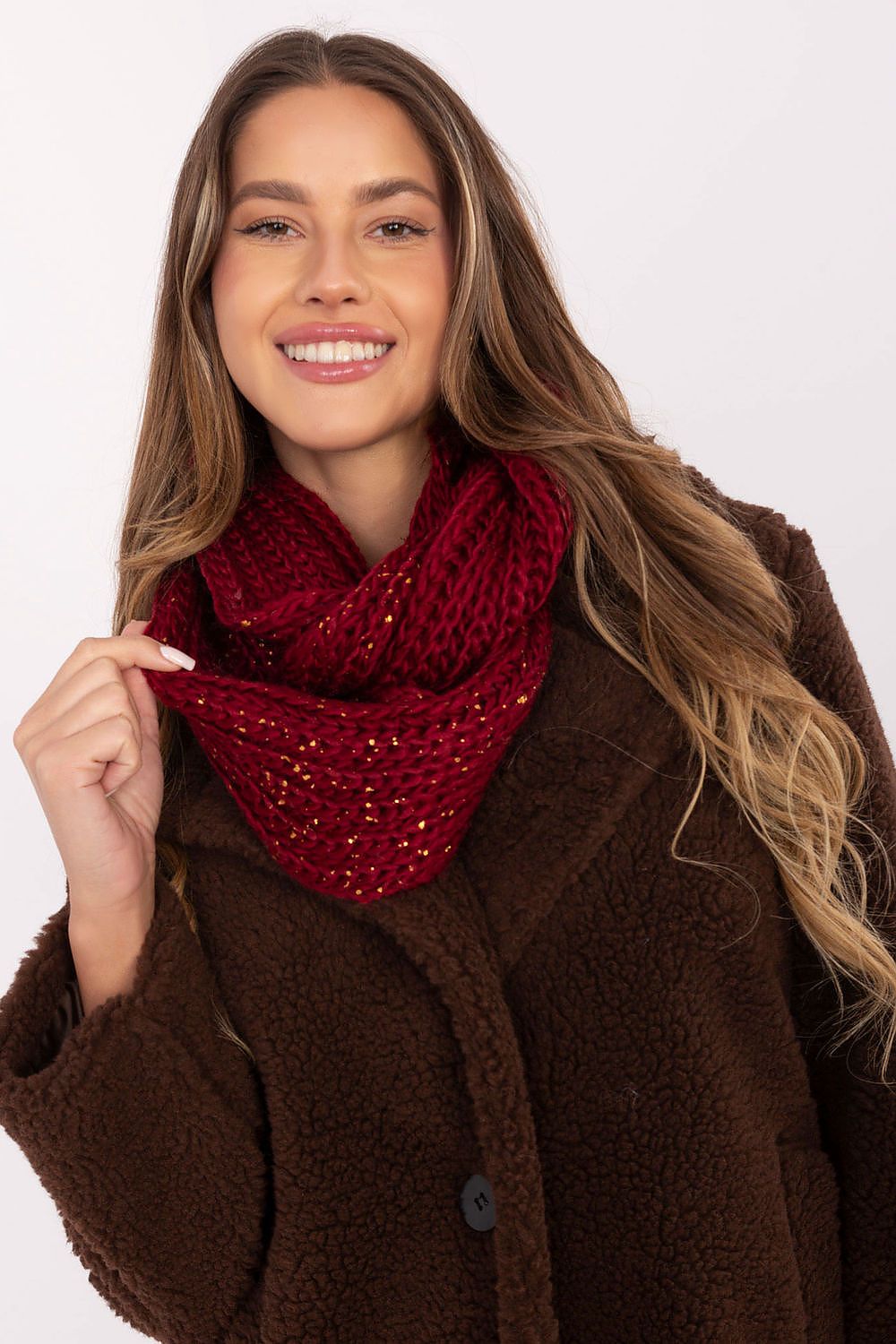 Stylish Infinity Snood Scarf from AT in a beautiful colourful design, ideal for adding warmth and a pop of style to winter outfits.