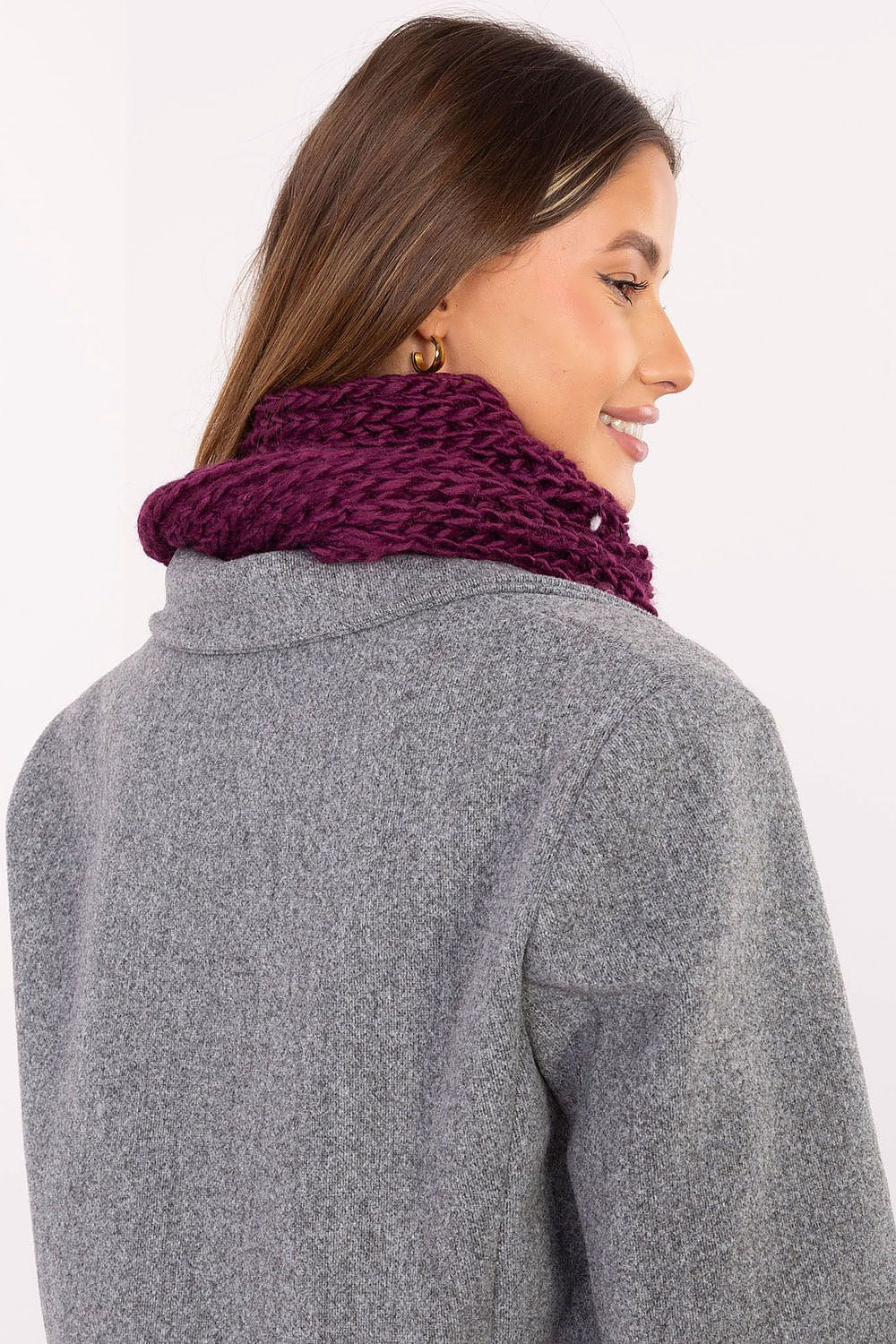 Luxury 186 cm long cozy acrylic shawl scarf with cute pompoms by AT, perfect for stylish winter wear.