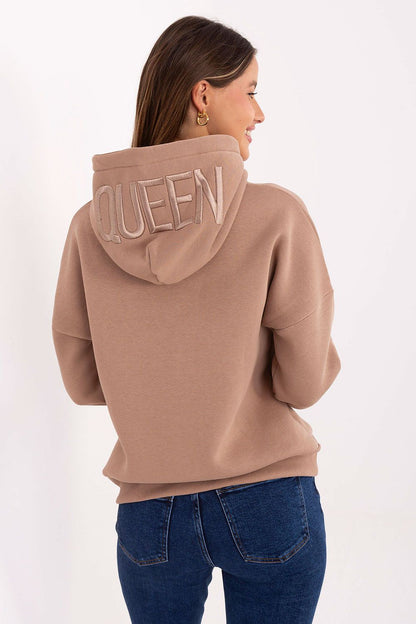 Elegant EU size 0 women's hooded sweatshirt from Relevance, crafted from soft cotton and elastane for a flattering silhouette and everyday comfort.