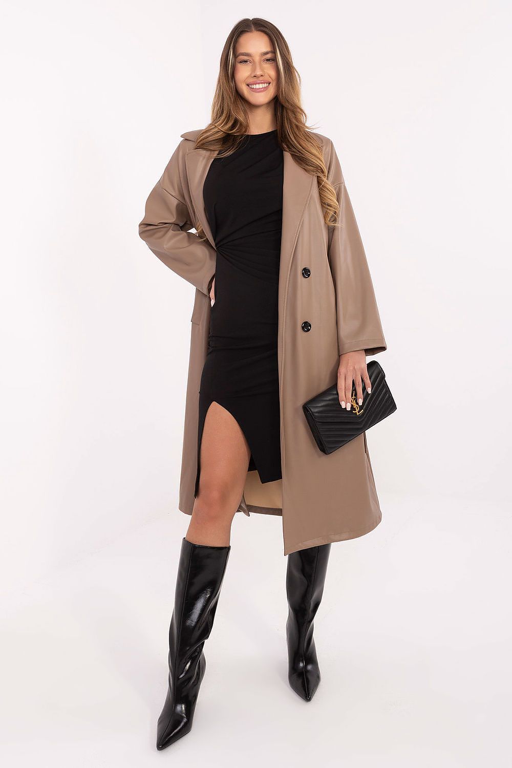 Chic Rue Paris elegant midi pencil dress showcasing shoulder pads and stylish ruching, perfect for formal occasions.