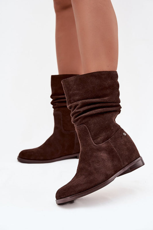 Luxury women's suede ankle boots by Step in Style, featuring insulated warmers for comfort and style, perfect for colder days.