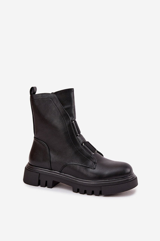 Stylish Jezzi Women's Eco Leather Ankle Boots featuring a chic design and zipper, perfect for adding warmth and sophistication to seasonal outfits, in EU sizes 36-41.