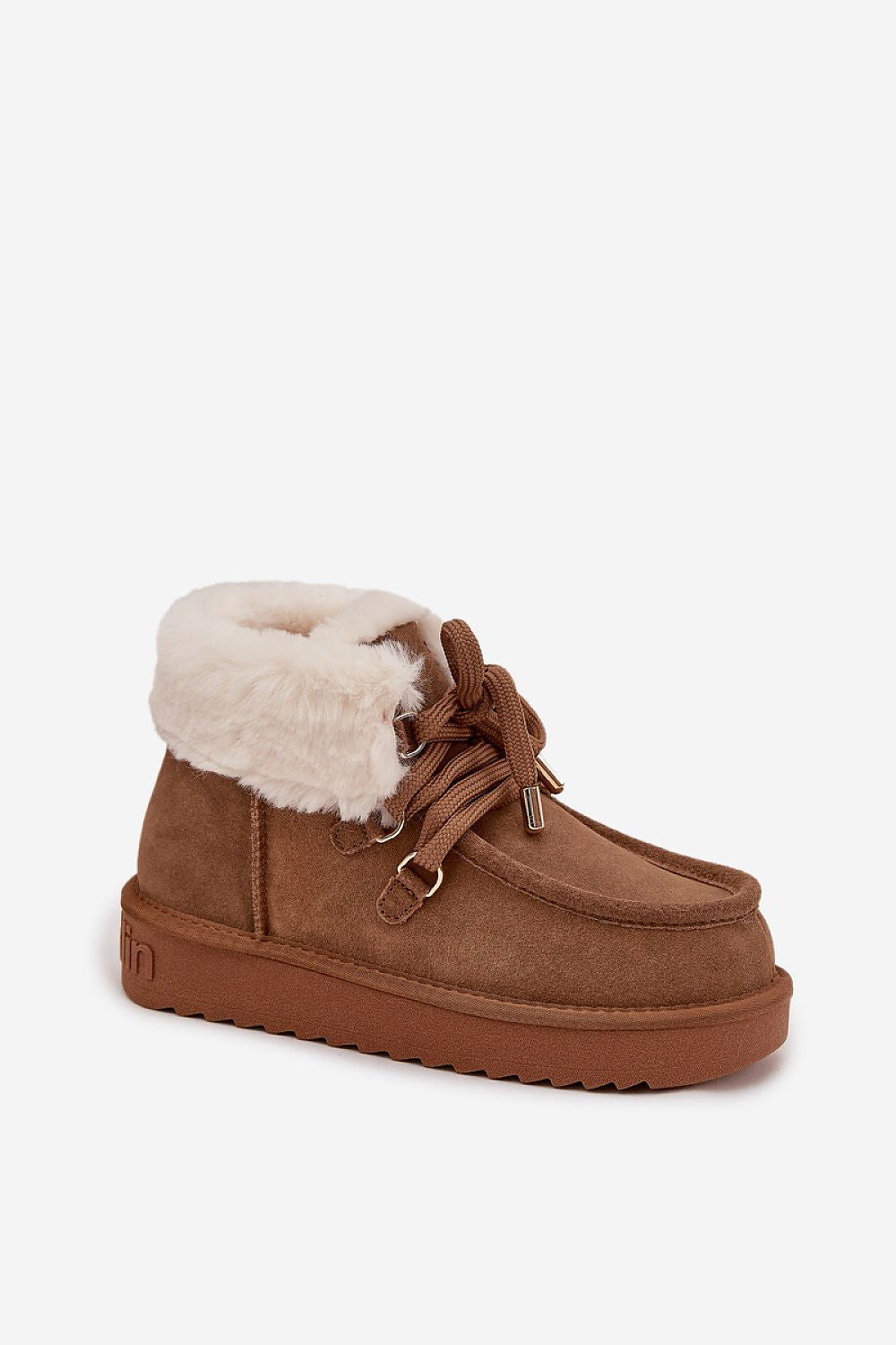 Chic Women's D.Franklin Suede Snow Boots in a fashionable low silhouette, featuring soft fur interior for ultimate comfort during cold winter days.