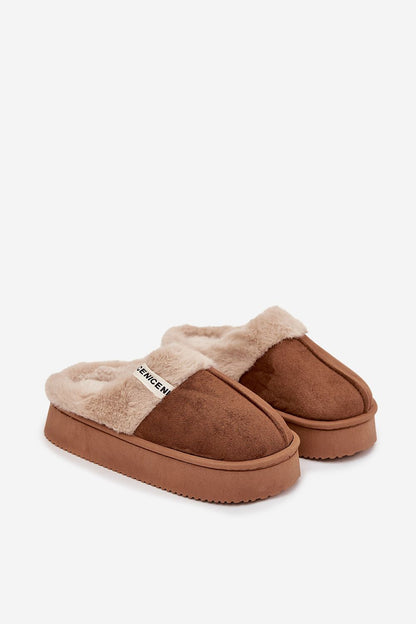 Luxury Women's eco-suede slippers by Step in Style featuring a soft fur lining and stylish strap, perfect for warmth and comfort.