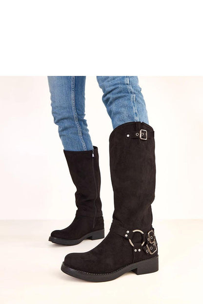 Elegant thigh-high eco-suede boots by Solea featuring trendy buckles and a comfortable 4 cm heel, designed to enhance feminine style and suitable for both casual and elegant occasions.