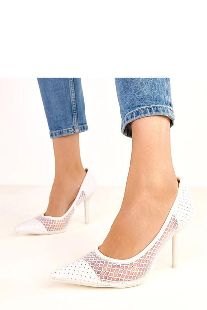 Elegant high heels from Solea, crafted with mesh material and adorned with zircons, perfect for special occasions.