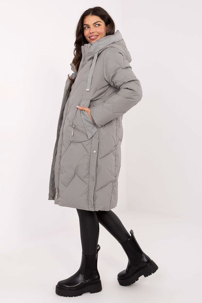 MBM Women's Long Down Jacket features slip pockets, perfect for practicality and chic styling in cold weather.