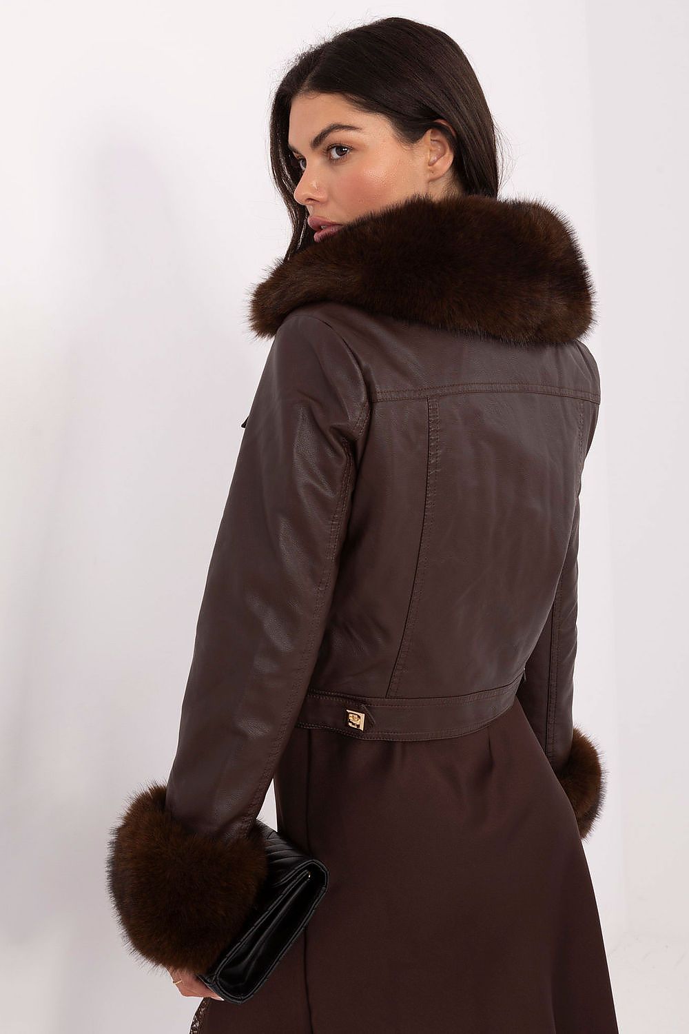 MBM women's fur-lined faux leather jacket offering comfort and elegance for cooler days.