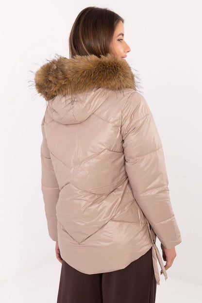 Luxurious women's down jacket by MBM with detachable fur hood, perfect for autumn and winter warmth.