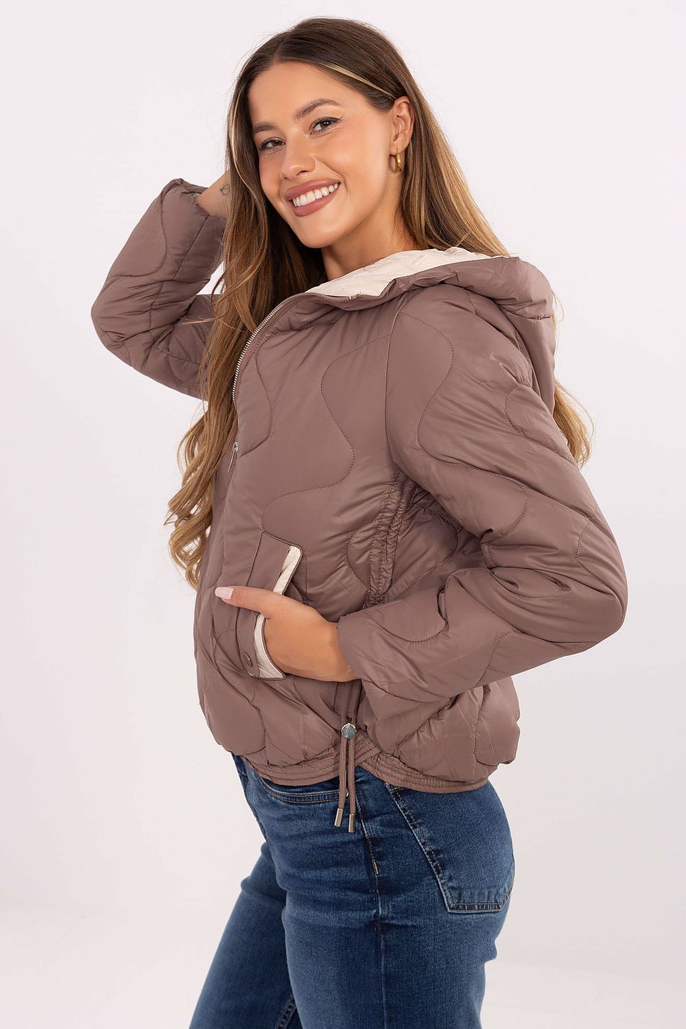 Elegant women's quilted jacket with synthetic filling by MBM, perfect for adding sophistication and functionality to your transitional wardrobe.