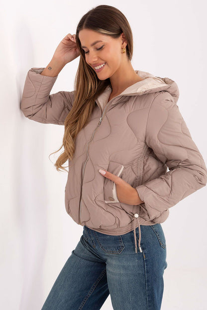 Chic transitional jacket for women by MBM, featuring a modern zipper fastening and slip pockets, perfect to combine functionality with luxury style.