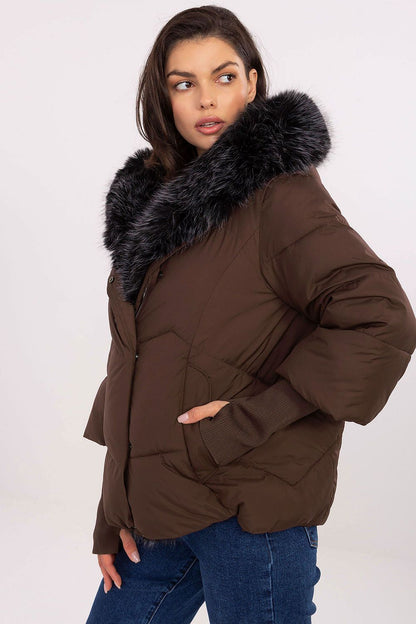 Stylish MBM Women's Quilted Down Jacket with convenient pockets, providing a blend of luxury and warmth.