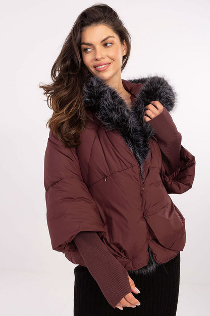 MBM Women's Quilted Down Jacket featuring a detachable hood, ideal for stylish winter outerwear, combining elegance and warmth.