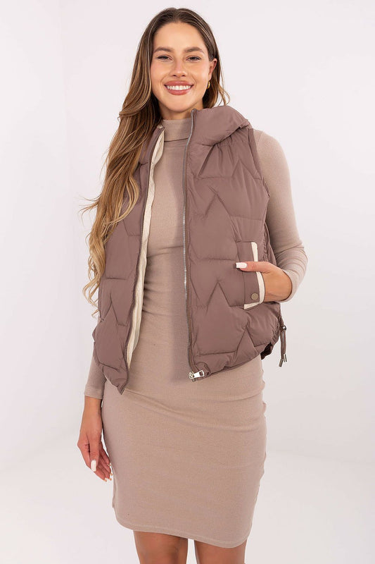 Luxury MBM Women's Down Vest with Hood in stylish design, ideal for autumn and spring, showcasing exceptional comfort and functionality.
