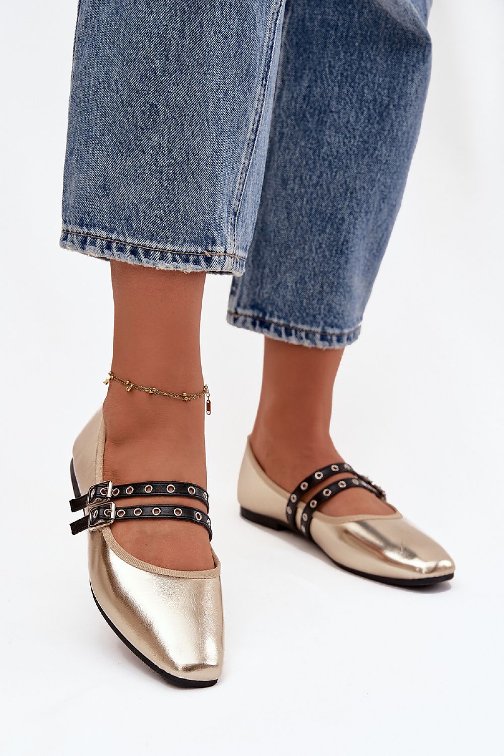 Elegant Luxury Eco Leather Women's Ballerina Flats by Step in Style, features dual stylish straps, perfect for any occasion.