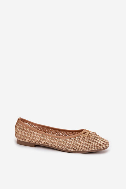Stylish women's ballet flats by Step in Style featuring a lightweight braided design and rounded toe, accented with a delicate bow tie for a luxurious touch.