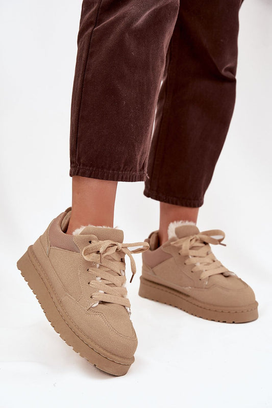 Elegant Women's Eco Suede Sneakers by Step in Style, featuring a warm fur lining and a sturdy rubber sole, perfect for stylish comfort in sizes EU 36-41.